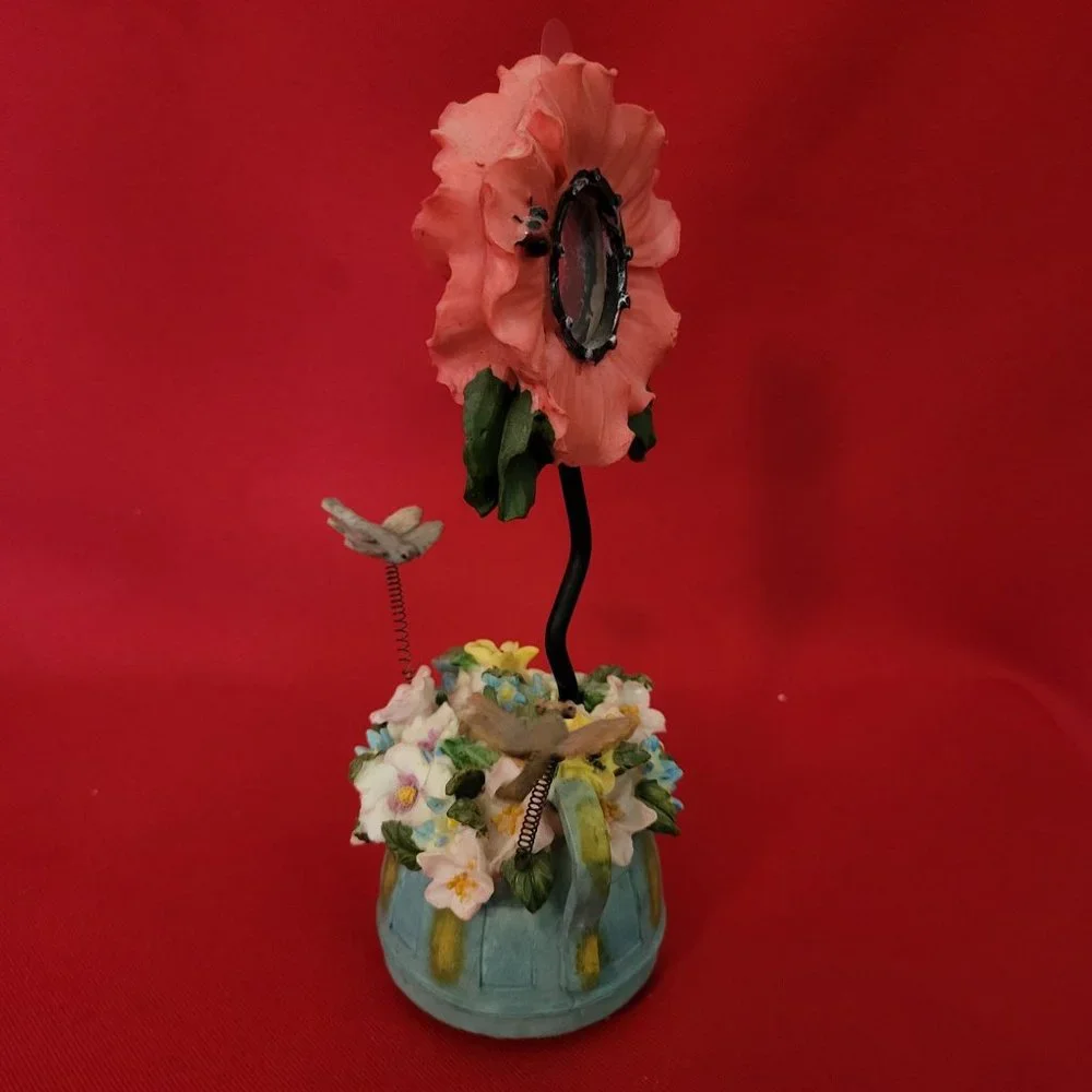Musical Box Picture Frame Ceramic Flowers Watering Can Ladybug Rotating